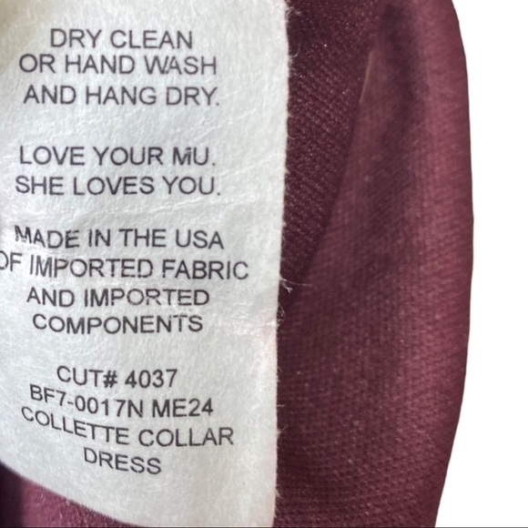 Show Me Your Mumu Collette Collar Dress Size S Merlot - Picture 6 of 7